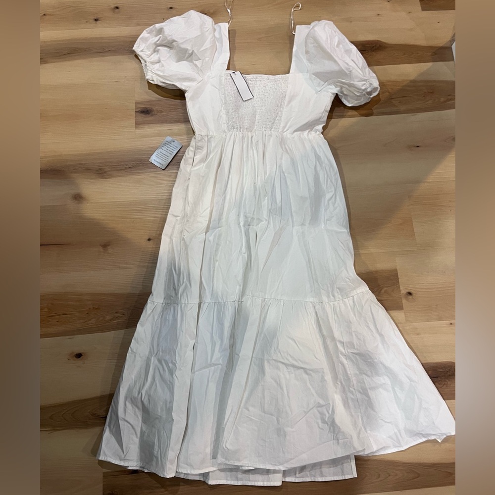 White Puff Sleeve Dress - Picture 2 of 2